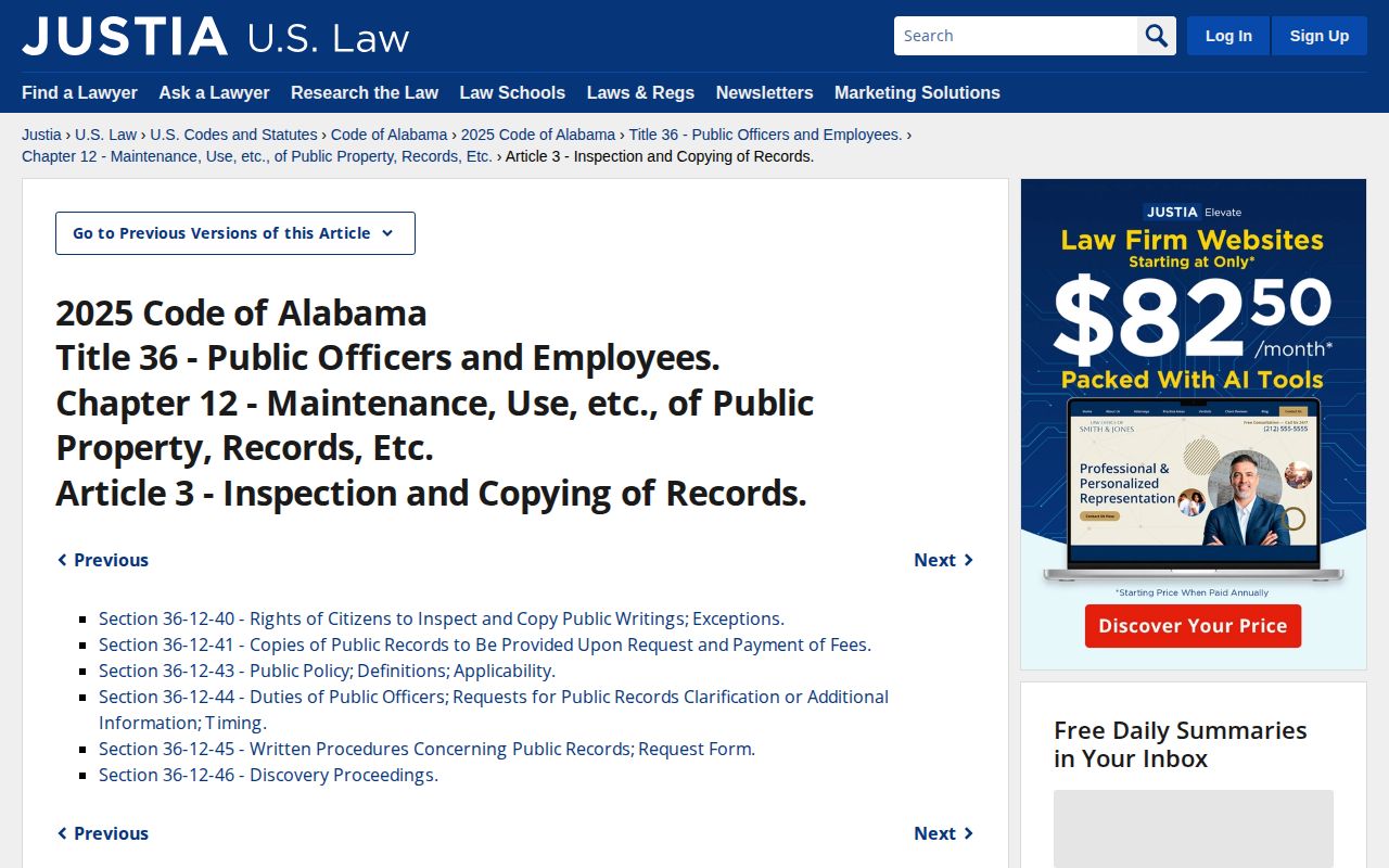 Alabama public records law for Winston County Jail release records