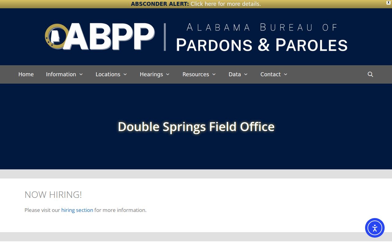Winston County probation and parole Double Springs field office