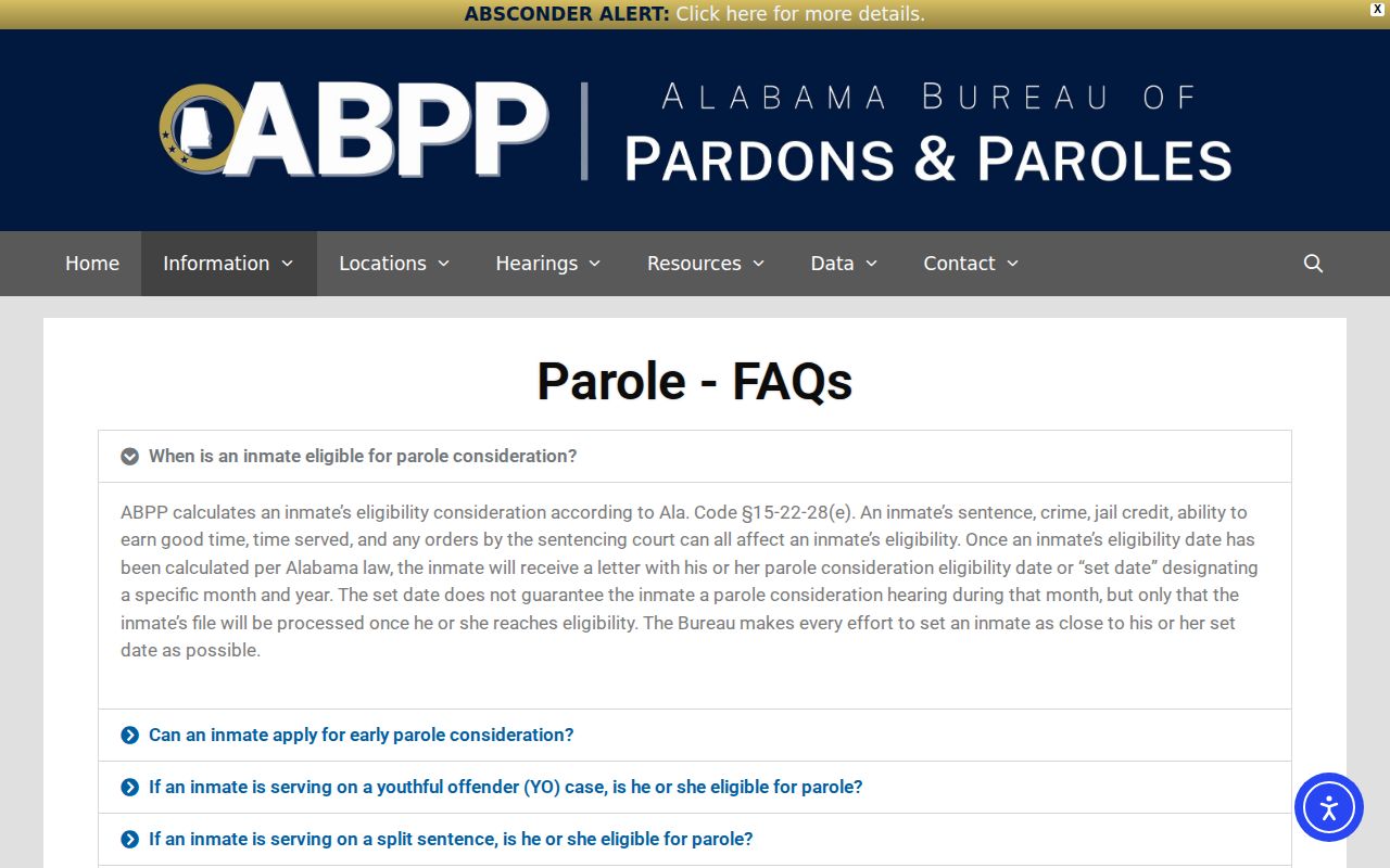 Winston County projected release ABPP parole eligibility calculation